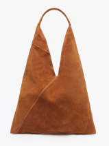 Schoudertas A4 Velvet Leder Milano Bruin velvet VE25069